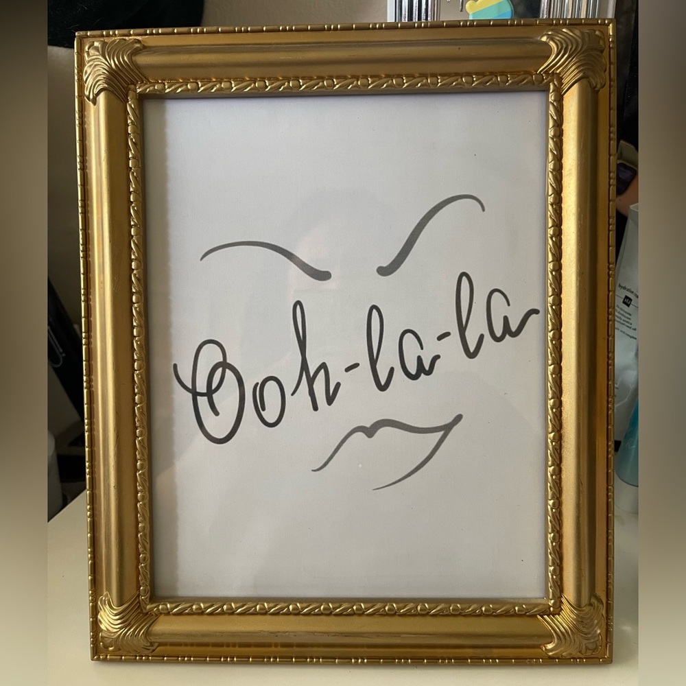 Customized Upcycled Golden Oh La La Picture Frame